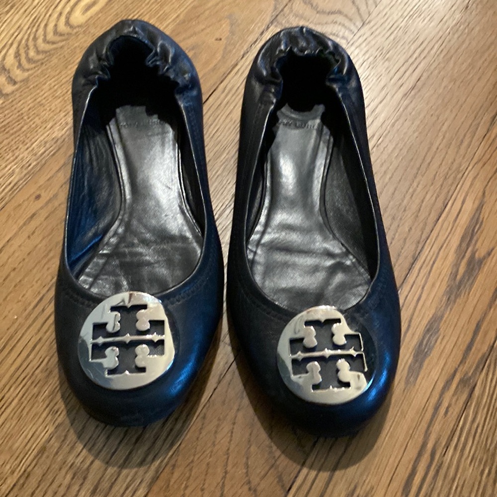 Tory Burch black ballet flats.  Size 8.  Good shape.